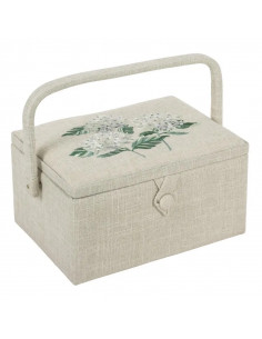 Boîte à couture - Hortensias brodés