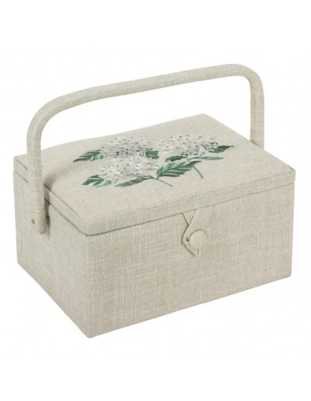 Boîte à couture - Hortensias brodés