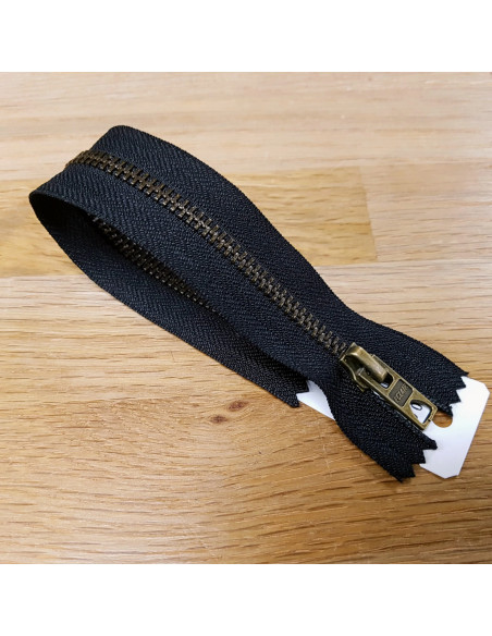 Fermeture Eclair Z14, Métal, noir, 18cm