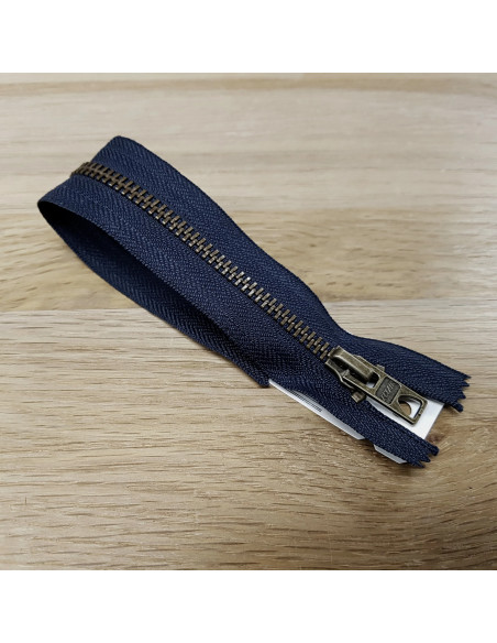 Fermeture Eclair Z14, Métal, bleu marine, 8cm