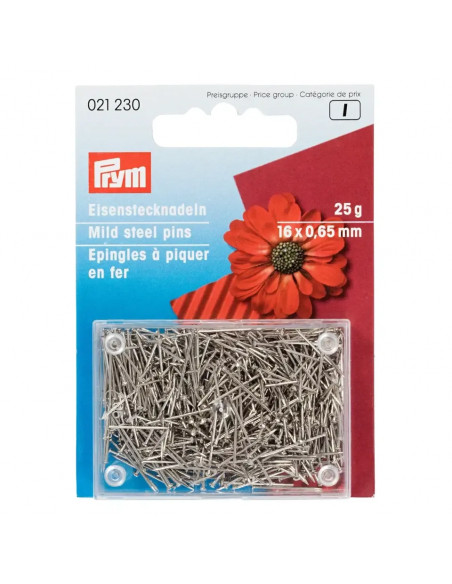 Épingles à bricoler, 0,65 x 16mm, argenté, 25g