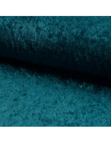 Tissu, Panne de Velours Unie, Pétrole Foncé, Laize 150 cm, 100% Polyester 165g/m²