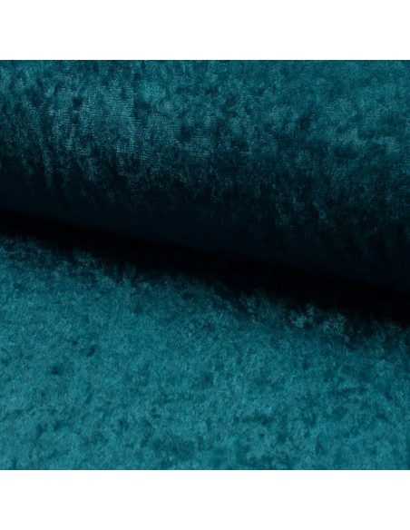 Tissu, Panne de Velours Unie, Pétrole Foncé, Laize 150 cm, 100% Polyester 165g/m²
