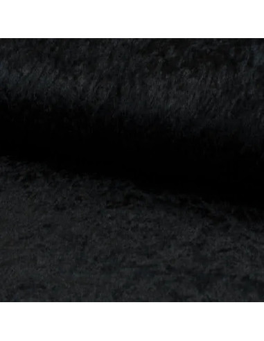 Tissu, Panne de Velours Unie, Noir Profond, Laize 150 cm, 100% Polyester 165g/m²