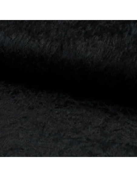 Tissu, Panne de Velours Unie, Noir Profond, Laize 150 cm, 100% Polyester 165g/m²