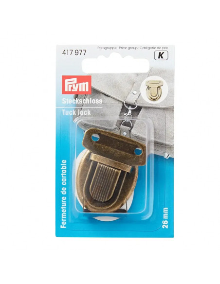 Fermeture de cartable, 26mm, laiton antique