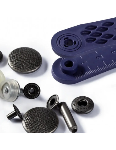 Bouton pression sans couture Anorak, Dessin Spirit, 20mm, vieil argent