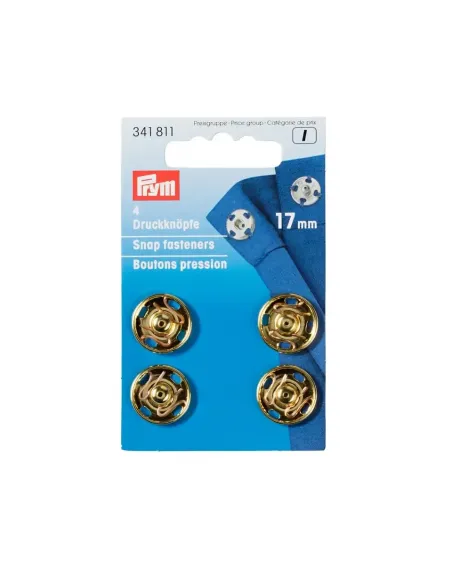 Boutons pression à coudre Prym dorés 17 mm | Zephyr Tissus