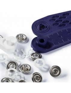 Bouton pression sans couture « Jersey », anneau denté, 10mm, blanc 2