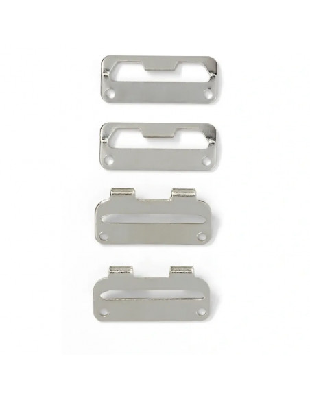 Agrafes et barrettes plates pour jupes, 25mm, argenté