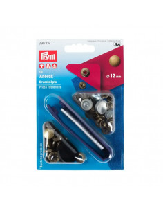 Bouton pression sans couture Anorak, 12mm, laiton antique