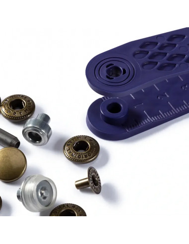 Bouton pression sans couture Anorak, 12mm, laiton antique