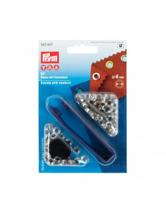 Œillets et rondelles, 4,0mm, brun