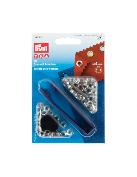 Œillets et rondelles, 4,0mm, brun