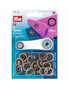 Bouton pression sans couture « Jersey », 18mm, laiton antique