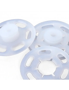 Boutons pression à coudre, 15mm, transparent 2