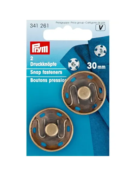 Boutons pression à coudre Prym laiton 30 mm | Zephyr Tissus