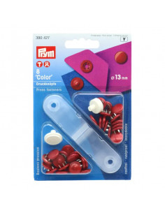 Bouton pression sans couture Color, 13mm, rouge