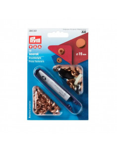 Bouton pression sans couture Anorak, 15mm, cuivre