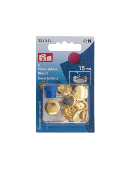 Boutons à recouvrir, avec outil, 19mm, argenté