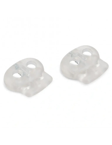 Arrêts cordons, 2 trous, transparent