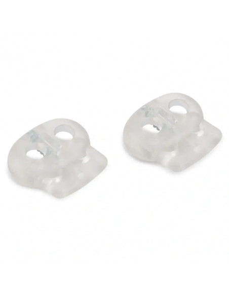 Arrêts cordons, 2 trous, transparent