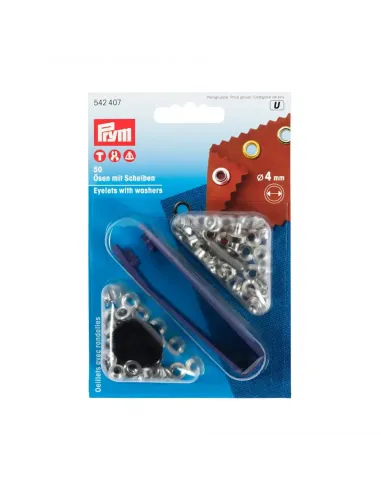 Œillets et rondelles Prym argentés Ø 4 mm | Zephyr Tissus