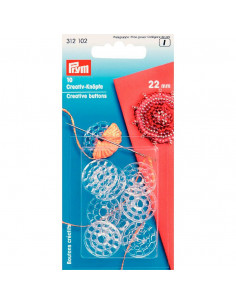 Boutons créatifs, 22mm, transparent