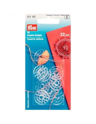 Boutons créatifs Prym 22 mm transparents | Zephyr Tissus