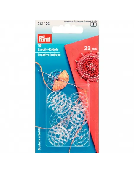 Boutons créatifs Prym 22 mm transparents | Zephyr Tissus