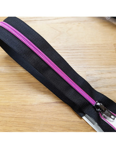 Fermeture Eclair Z92, maille métallisée, rose fuchsia, 60cm