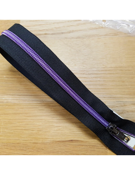Fermeture Eclair Z92, maille métallisée, violet, 55cm