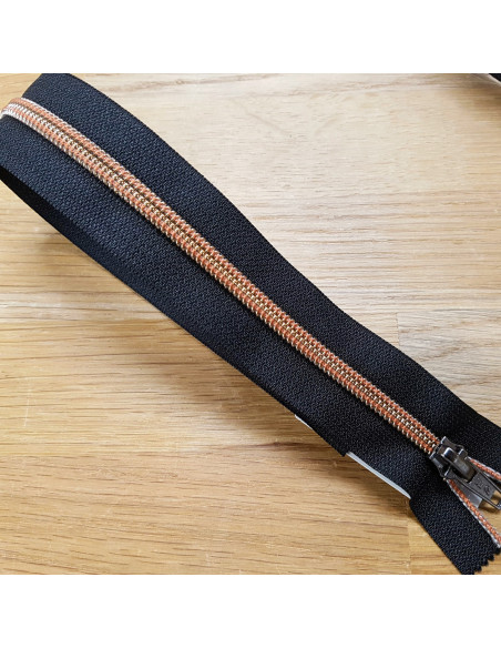 Fermeture Eclair Z92, maille métallisée, cuivre, 55cm