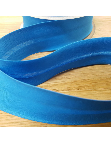 Biais tout textile, polycoton, 40mm, bleu