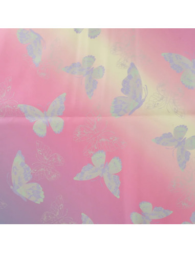 Tissu, Imperméable Motif Papillons, Multicolore, Laize 135 cm, 50% Polyester 50% Polyuréthane