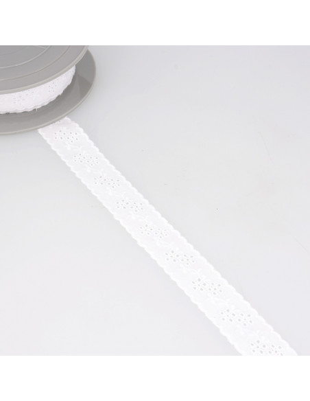 Ruban entredeux, passe-ruban 23mm, blanc