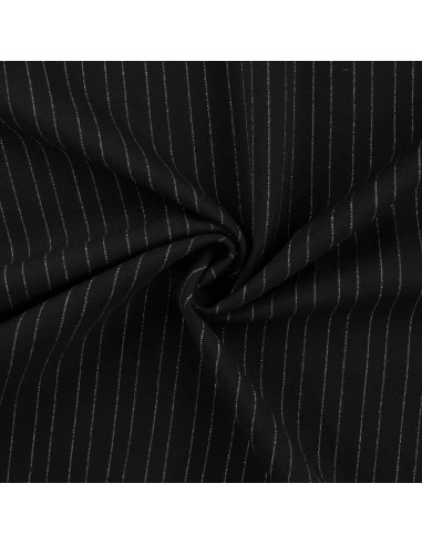 Tissu, Jersey Milano, Rayures Lurex Argent, Laize 150 cm, Mélange Polyester Lurex Stretch Oeko-Tex