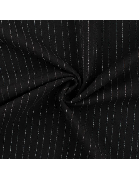 Tissu, Jersey Milano, Rayures Lurex Argent, Laize 150 cm, Mélange Polyester Lurex Stretch Oeko-Tex