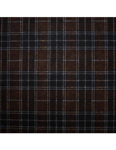 Tissu, Jersey Milano Carreaux, Marrons, Laize 150 cm, Polyester Viscose Spandex Oeko-Tex