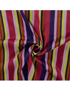 Tissu, Microfibre Satinée Rayures, Pourpres, Laize 145 cm, 100% Polyester 2