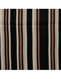 Tissu, Microfibre Satinée Rayures, Caramel, Laize 145 cm, 100% Polyester