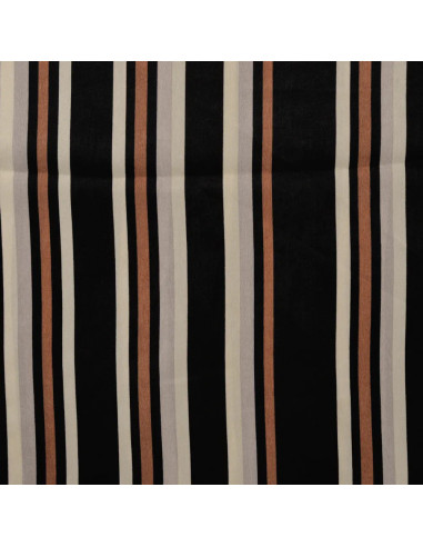 Tissu, Microfibre Satinée Rayures, Caramel, Laize 145 cm, 100% Polyester