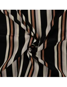 Tissu, Microfibre Satinée Rayures, Caramel, Laize 145 cm, 100% Polyester 2