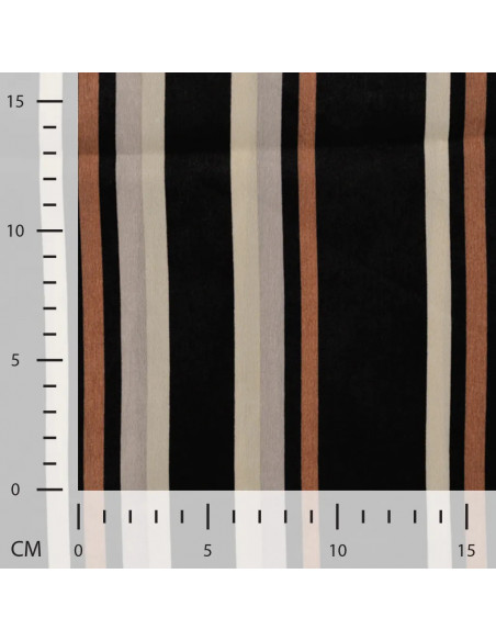 Tissu, Microfibre Satinée Rayures, Caramel, Laize 145 cm, 100% Polyester