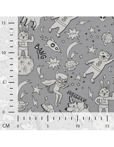 Jersey de coton, change de couleur au soleil, super ourson