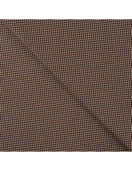 Tissu, Toile Stretch, Pieds de Poule Bordeaux, Laize 150 cm, Viscose Élasthanne