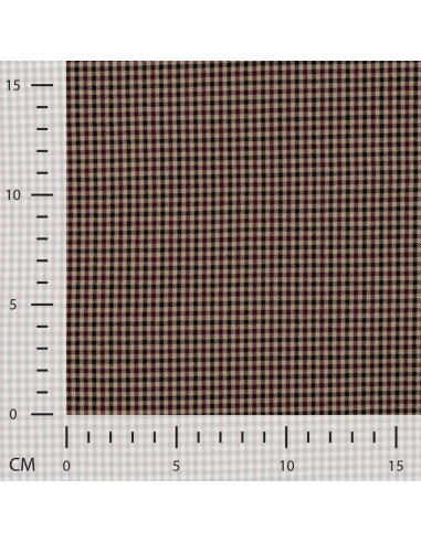 Toile stretch, pieds de poules, bordeaux