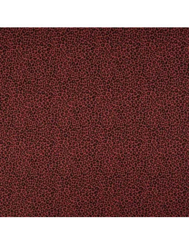 Tissu, Popeline de Coton Léopard, Terra Cotta, Laize 150 cm, 100% Coton 130g/m²