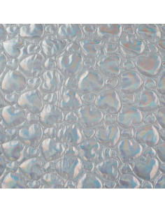 Matelassé coeurs, argenté