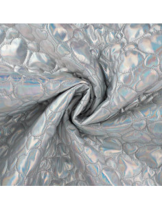 Matelassé coeurs, argenté 2